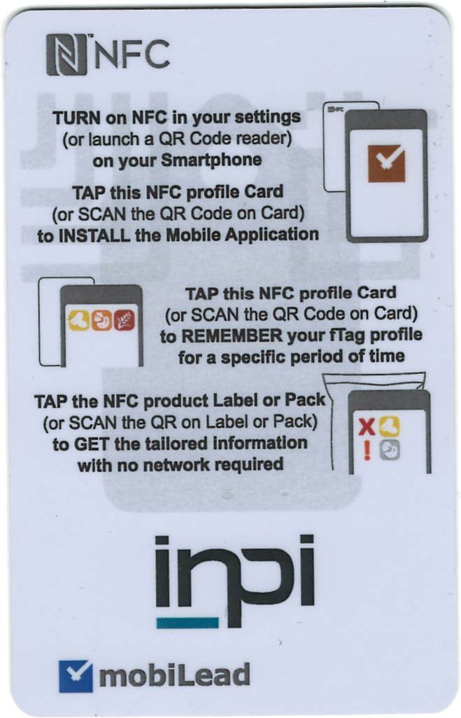 Carte NFC du profil utilisateur